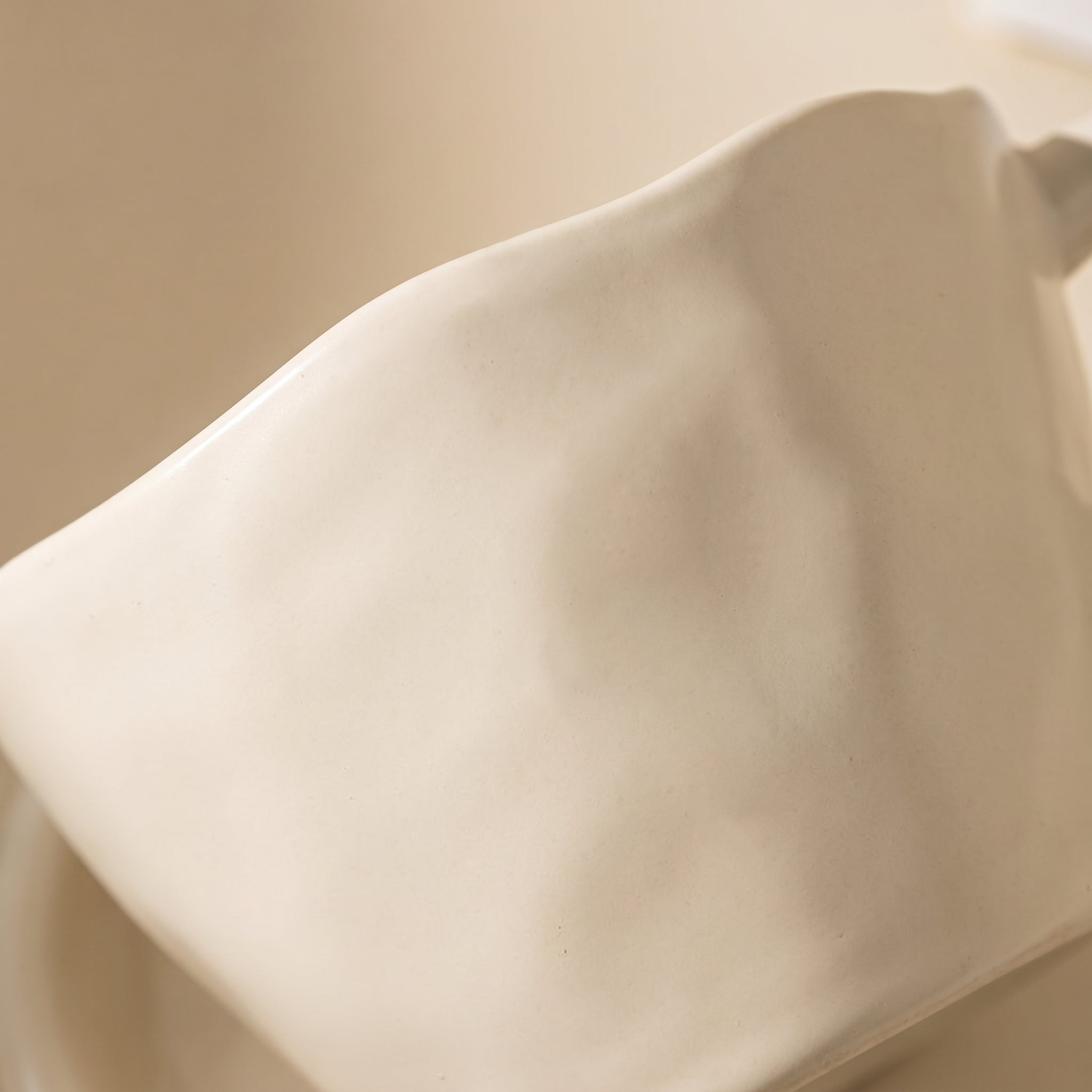 Cream White Scalloped Ceramic Cup & Saucer Set – 300ml