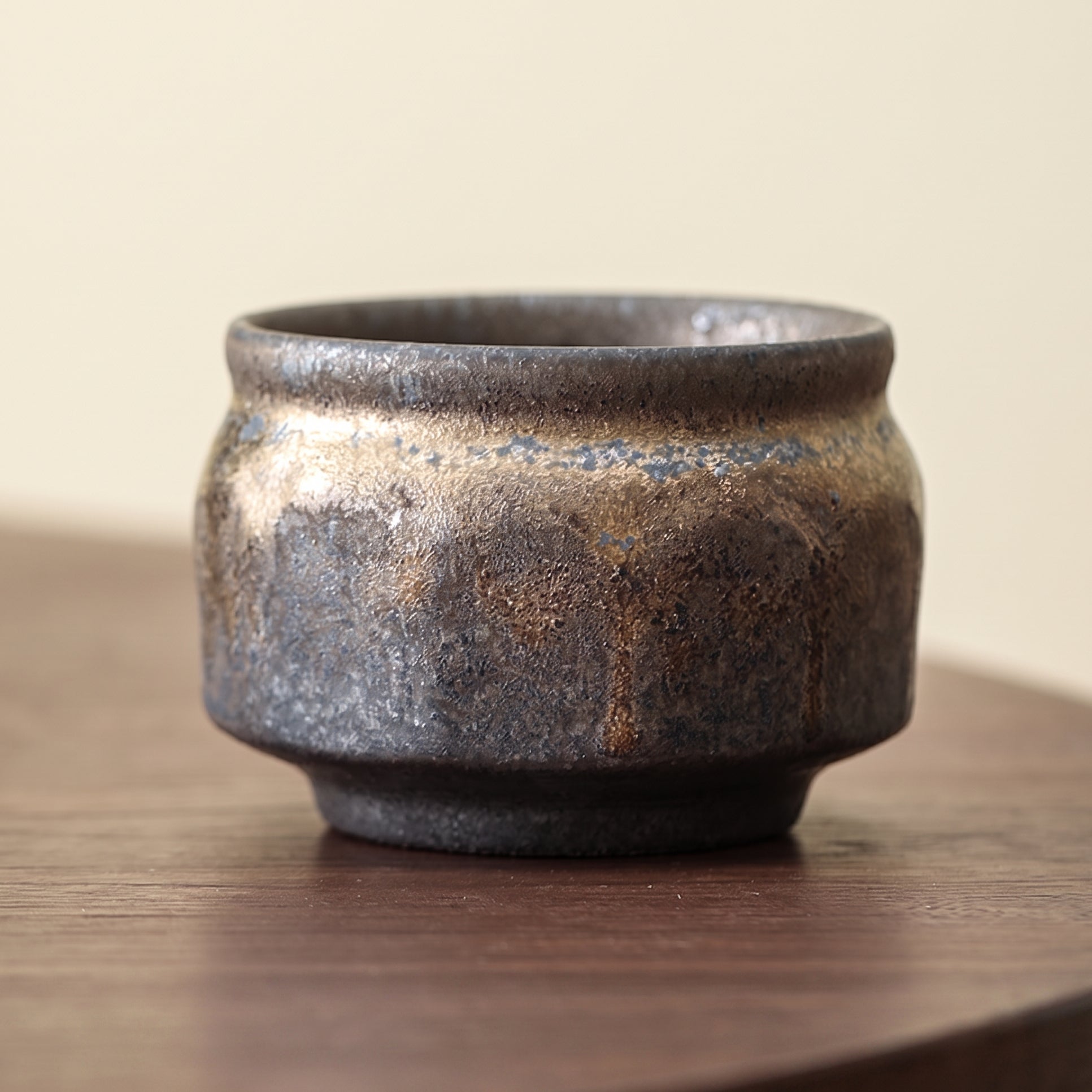 Wabi-Sabi Kiln-Glazed Ceramic Tea Cup – 130ml