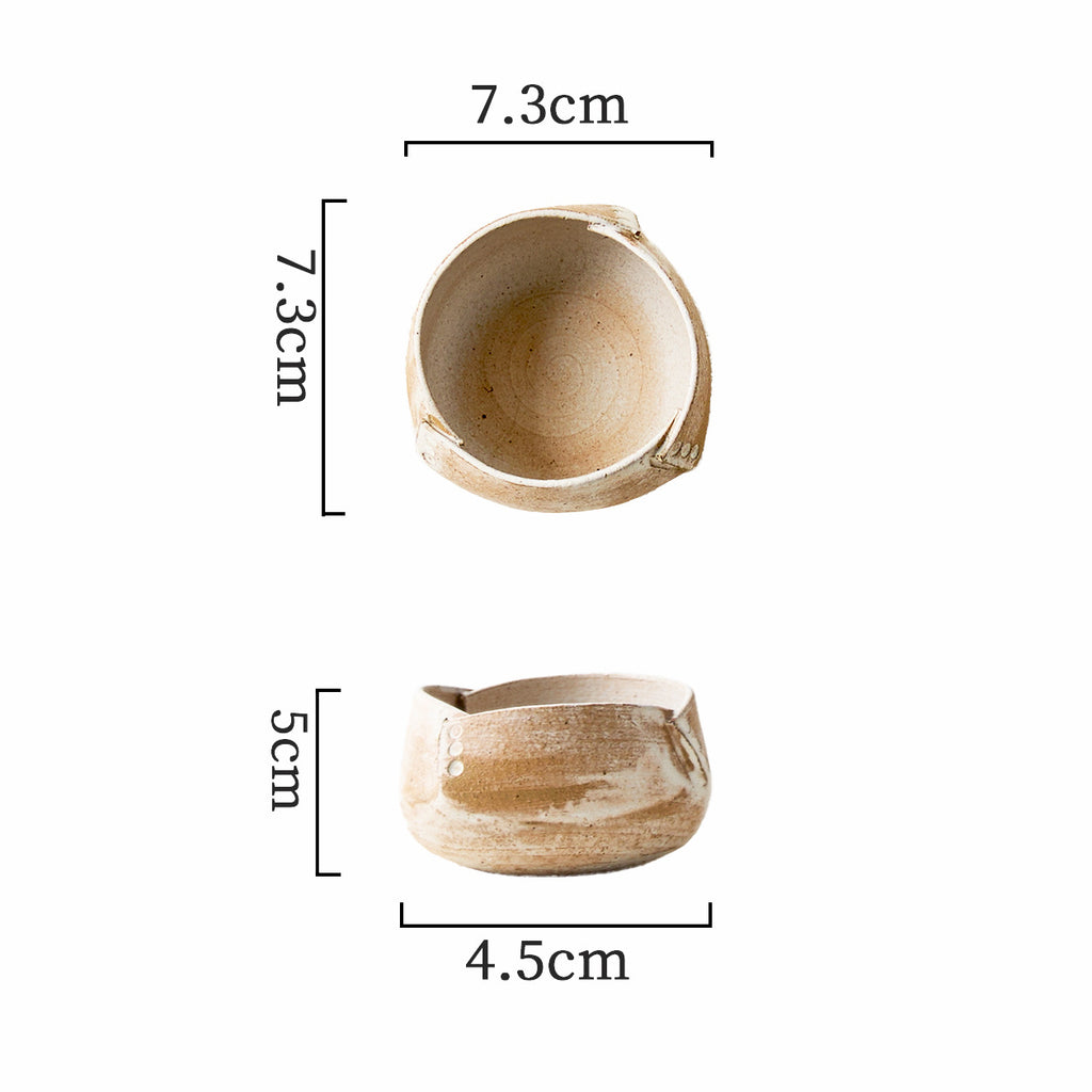 Wabi Sabi Irregular Rivet Ceramic Bowl – 3 / 4 / 6.5 Inch