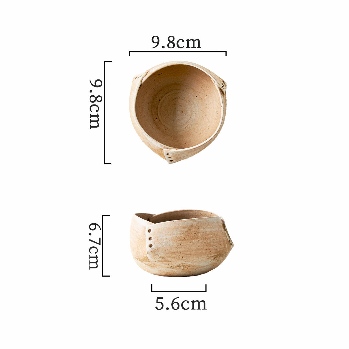 Wabi Sabi Irregular Rivet Ceramic Bowl – 3 / 4 / 6.5 Inch