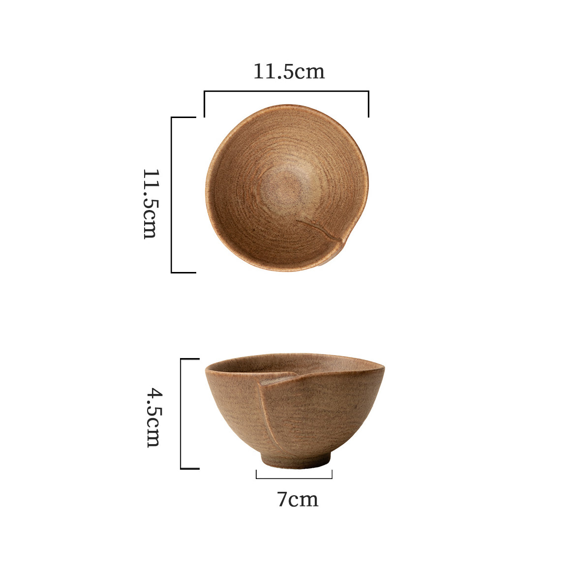 Fold-Edge Ceramic Bowl – 5 / 7 Inch