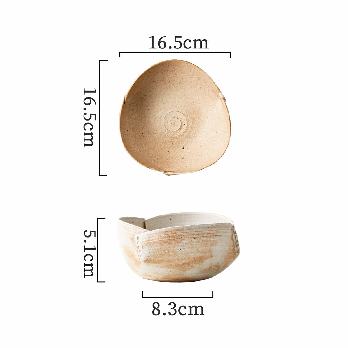 Wabi Sabi Irregular Rivet Ceramic Bowl – 3 / 4 / 6.5 Inch