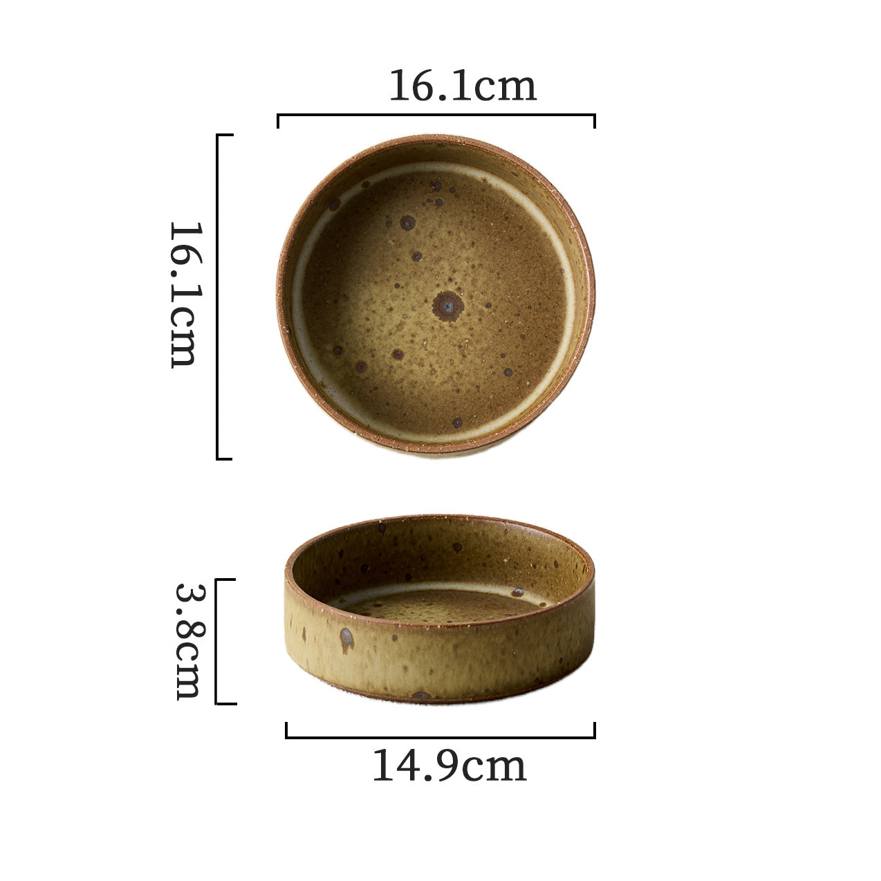 Rustic Kiln-Glazed Ceramic Deep Plate – 6.3 Inch
