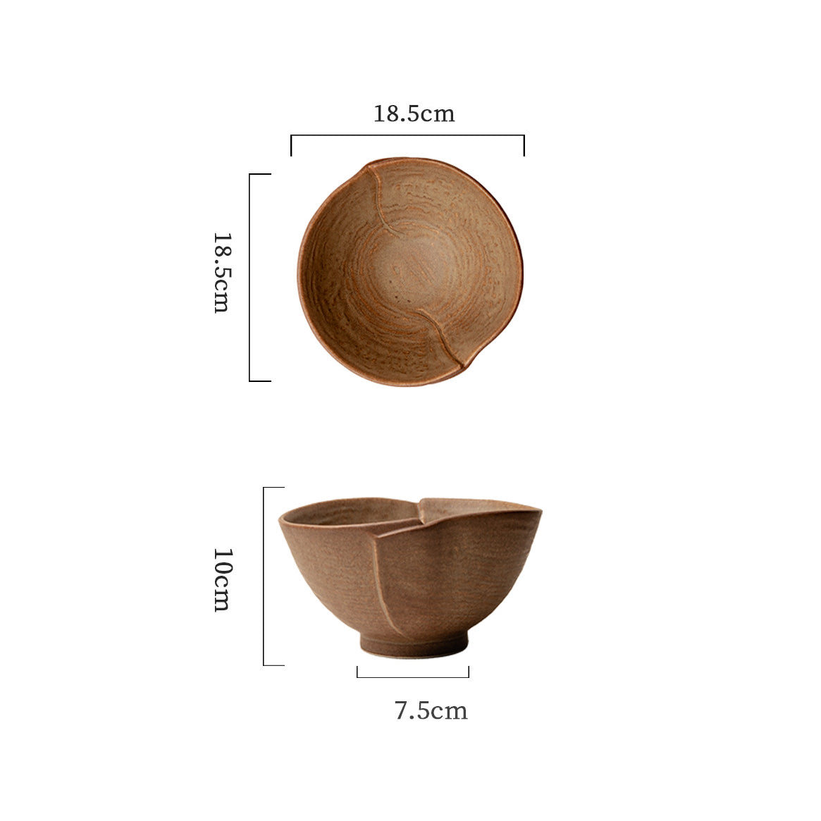 Fold-Edge Ceramic Bowl – 5 / 7 Inch