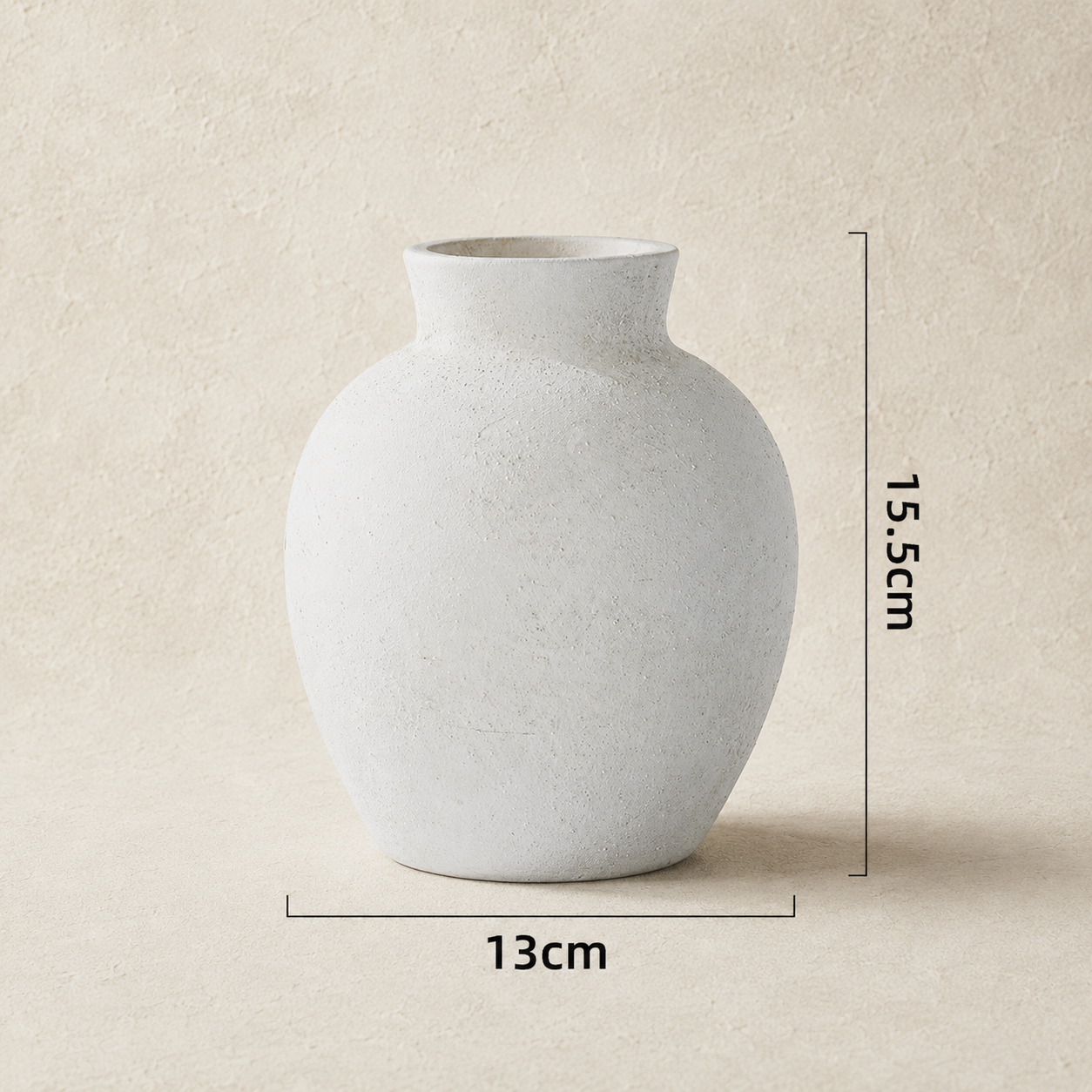Rounded Wabi-Sabi Ceramic Vase – 15.5cm