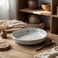 Aged Ivory Wabi-Sabi Ceramic Deep Plate – 9.6 Inch