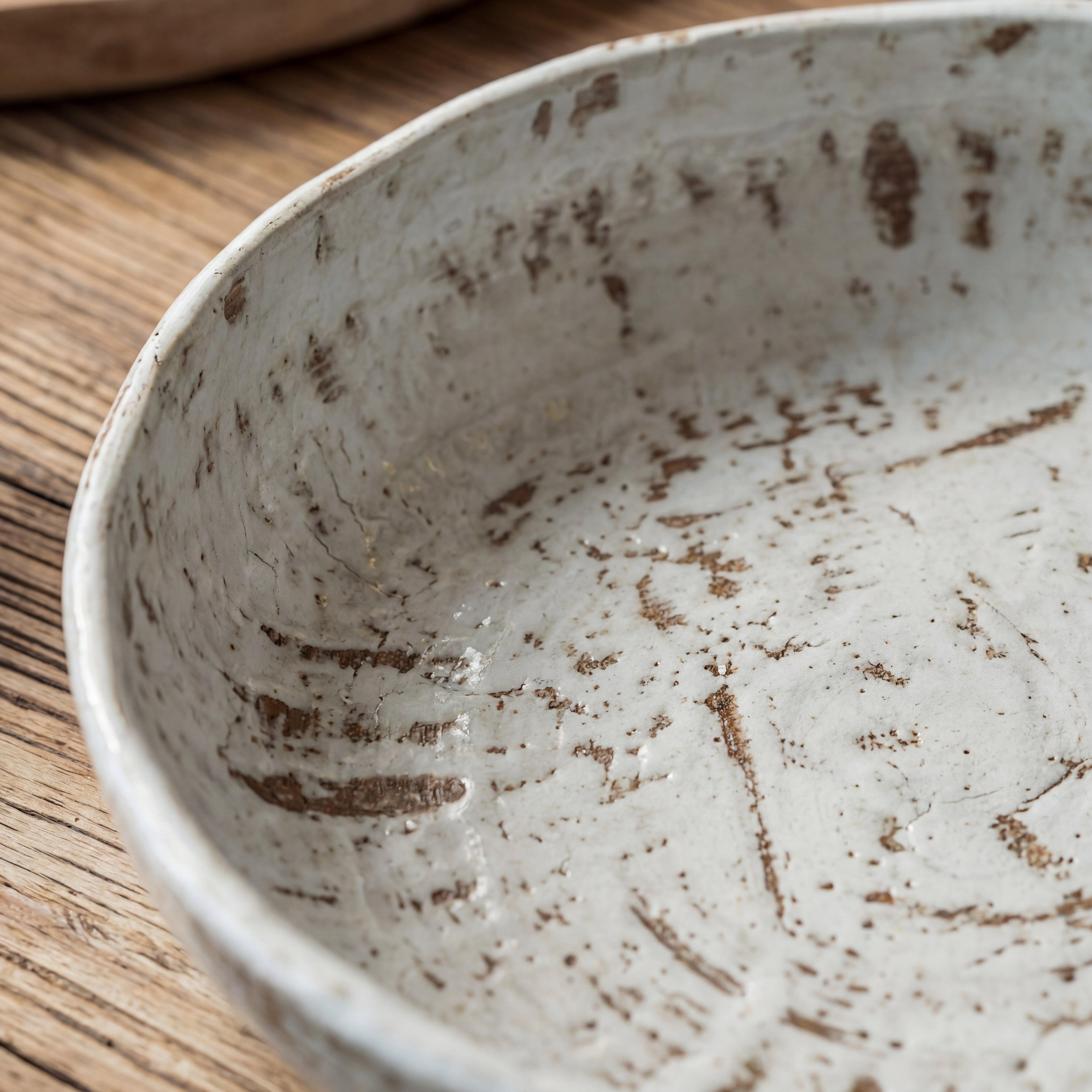 Aged Ivory Wabi-Sabi Ceramic Deep Plate – 9.6 Inch