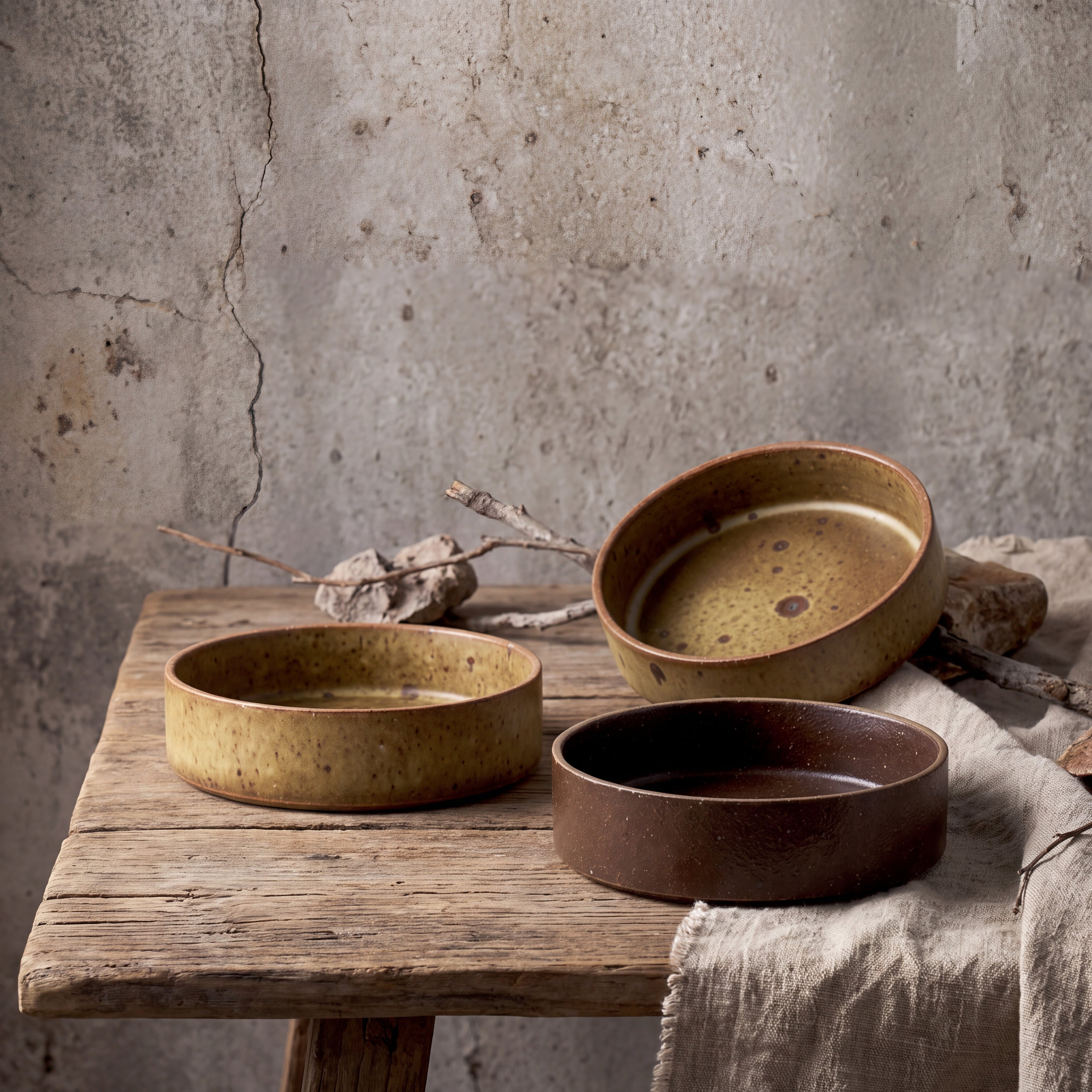 Rustic Kiln-Glazed Ceramic Deep Plate – 6.3 Inch