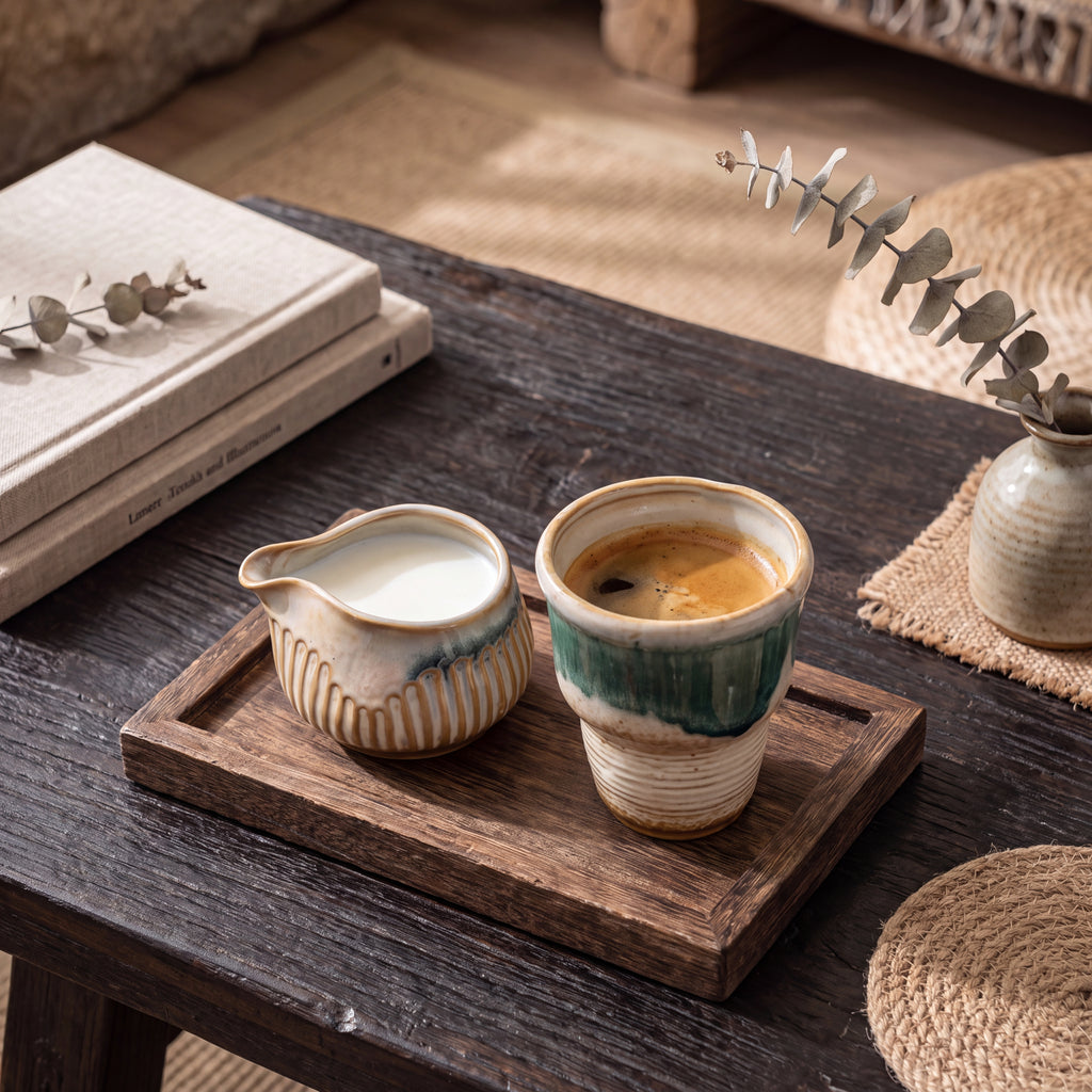 Japanese Wabi Sabi Coffee Cup & Creamer Set – 210ml