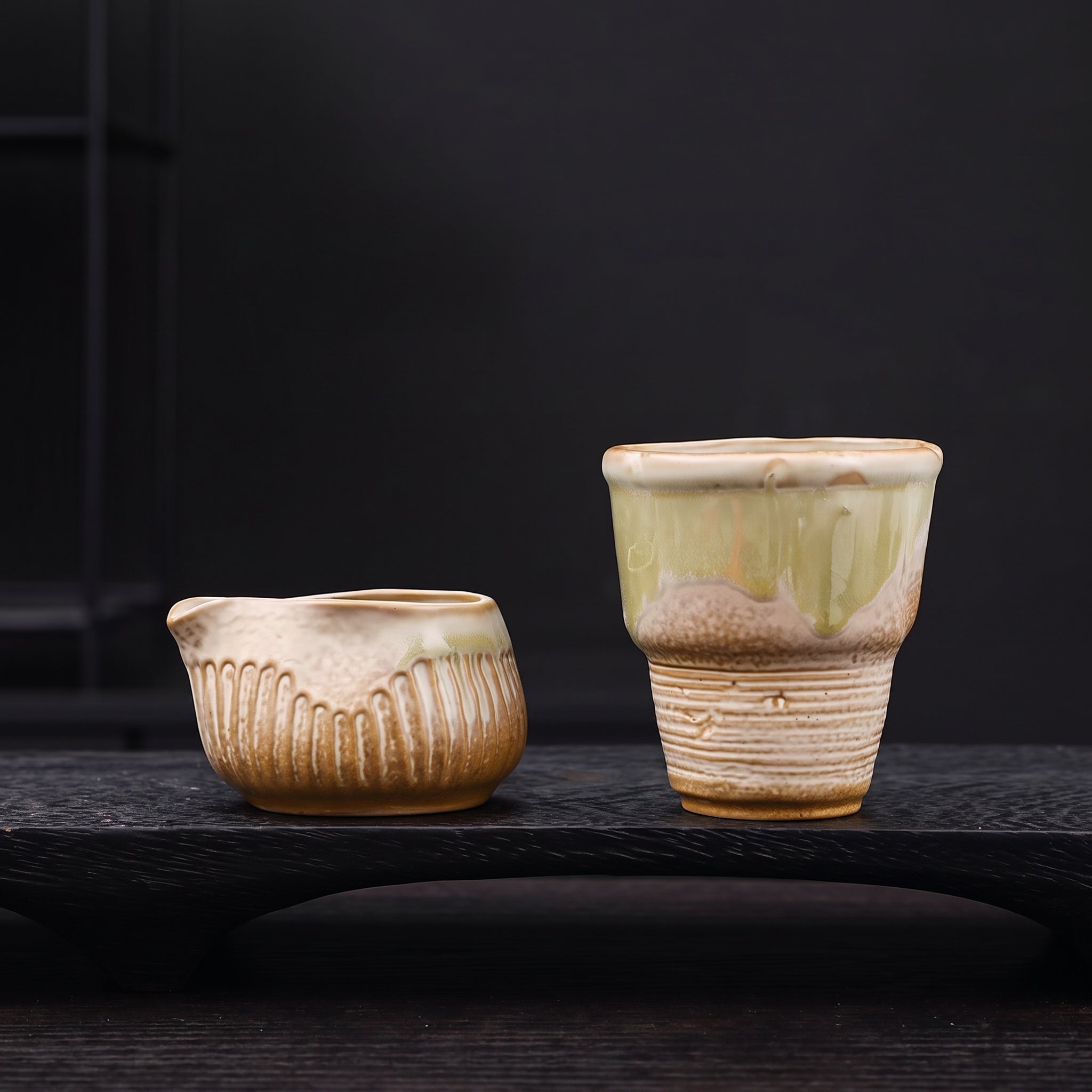 Japanese Wabi Sabi Coffee Cup & Creamer Set – 210ml