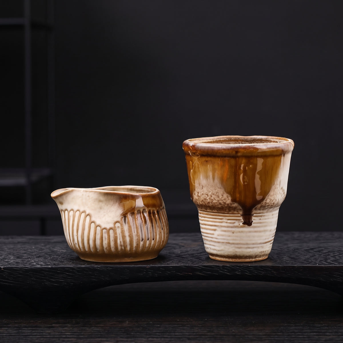 Japanese Wabi Sabi Coffee Cup & Creamer Set – 210ml