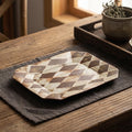 Rustic Geometric Ceramic Plate – 9 Inch
