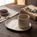 Minimalist Ceramic Cup & Oval Saucer Set – 100 / 180 / 230ml
