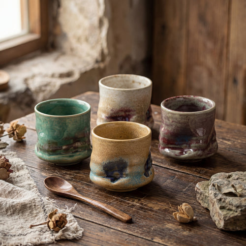 Four Seasons Kiln-Glazed Ceramic Cup – 230ml