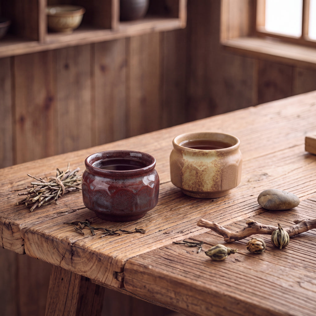 Wabi-Sabi Kiln-Glazed Ceramic Tea Cup – 130ml