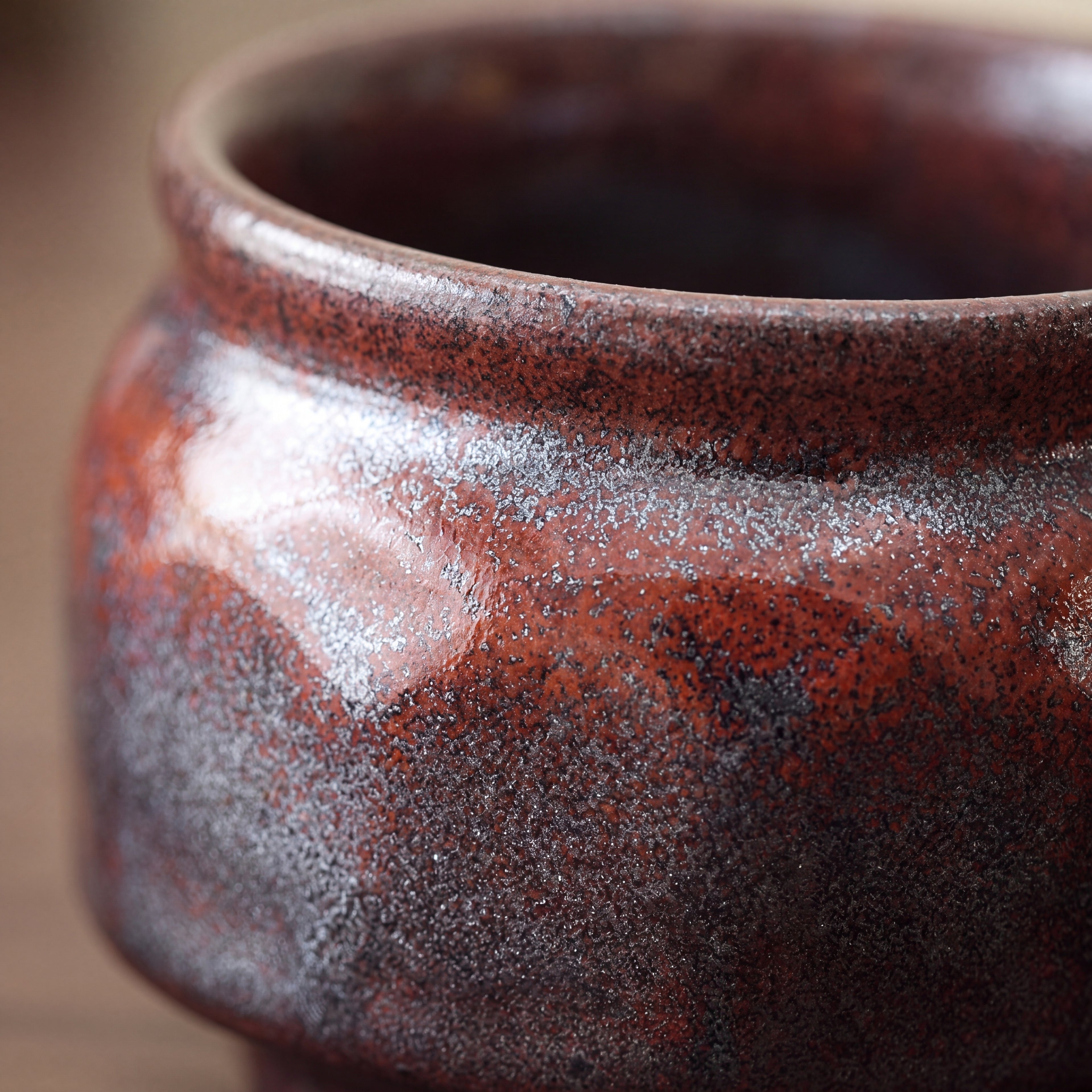 Wabi-Sabi Kiln-Glazed Ceramic Tea Cup – 130ml
