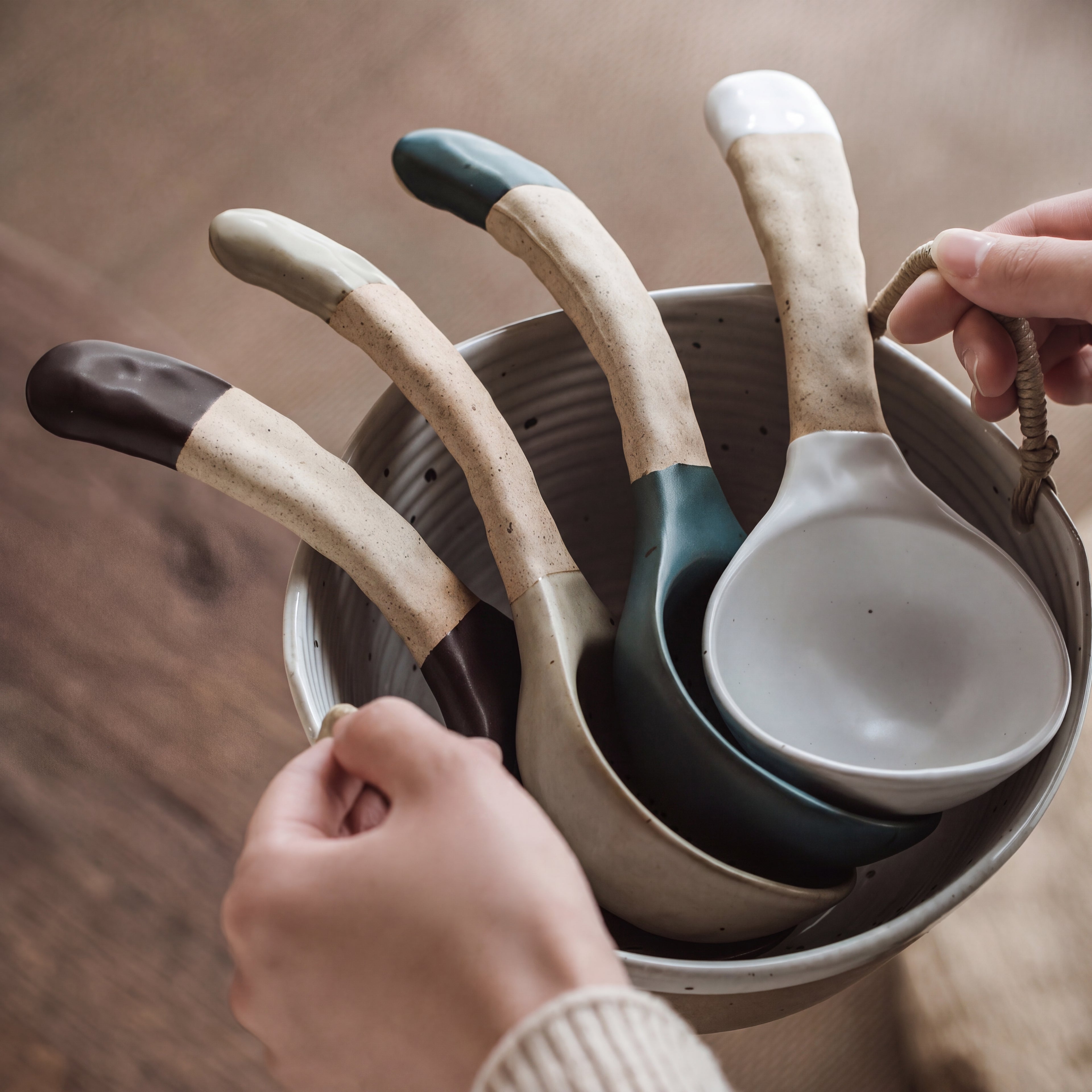 Rustic Ceramic Soup Ladle – 21.5cm