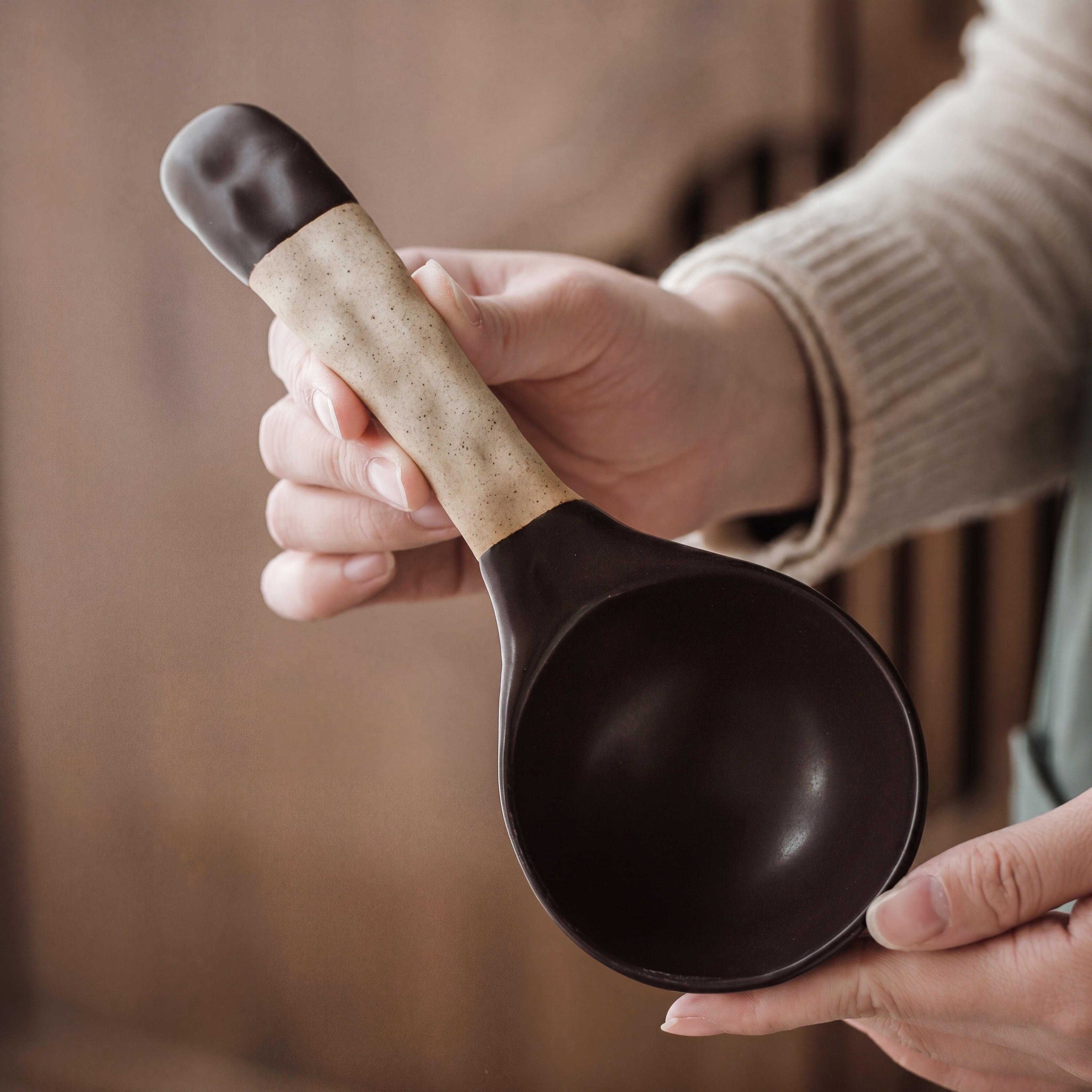 Rustic Ceramic Soup Ladle – 21.5cm