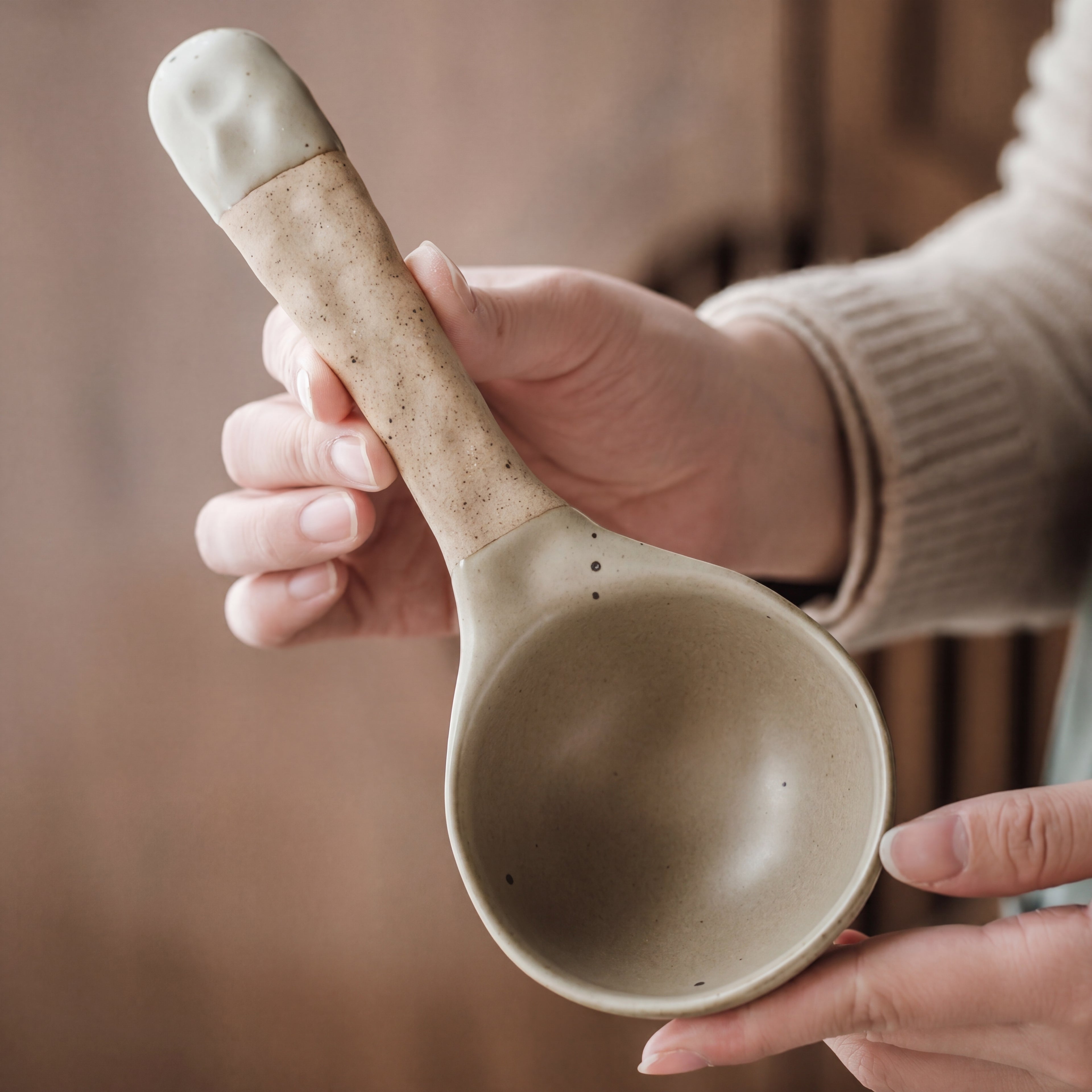 Rustic Ceramic Soup Ladle – 21.5cm