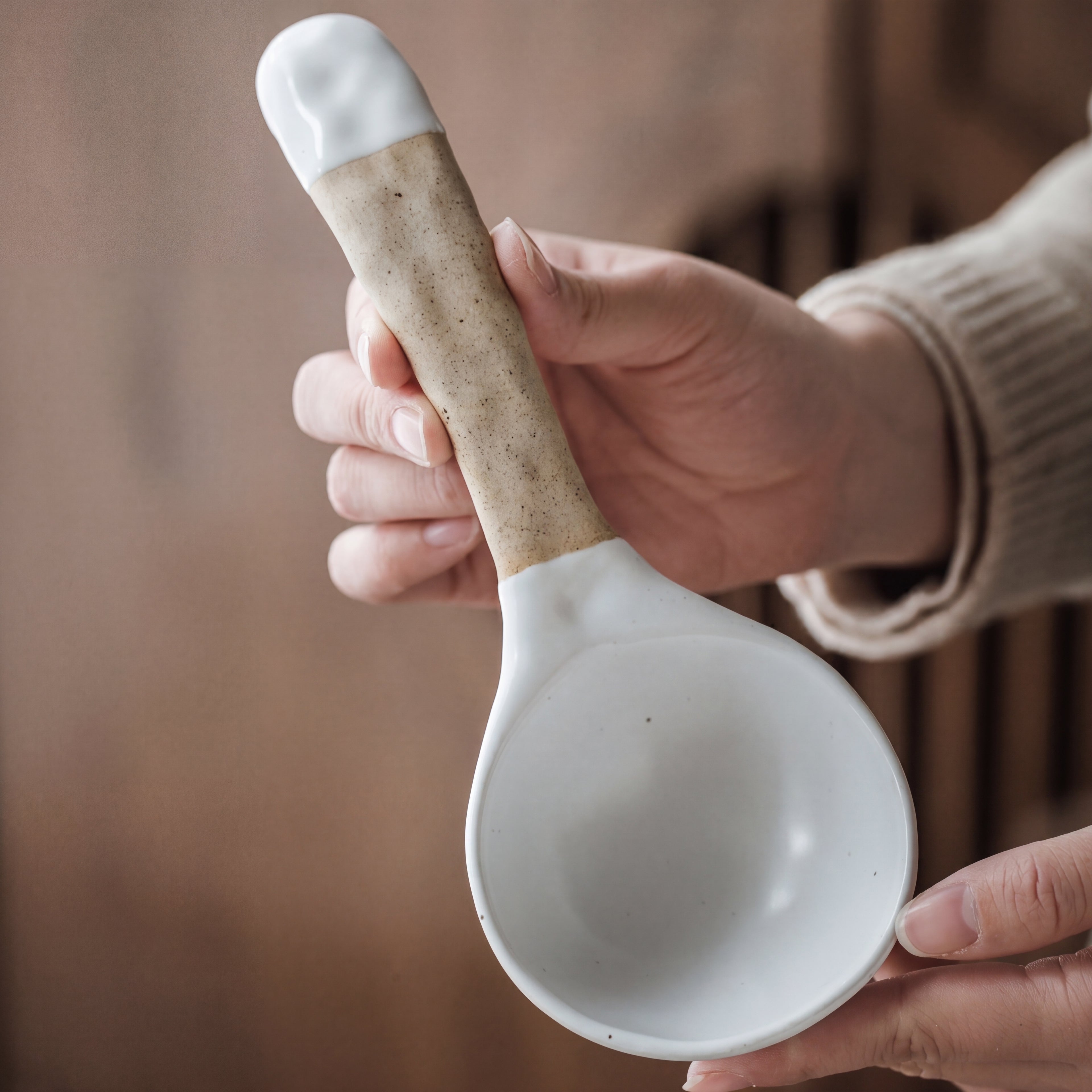 Rustic Ceramic Soup Ladle – 21.5cm