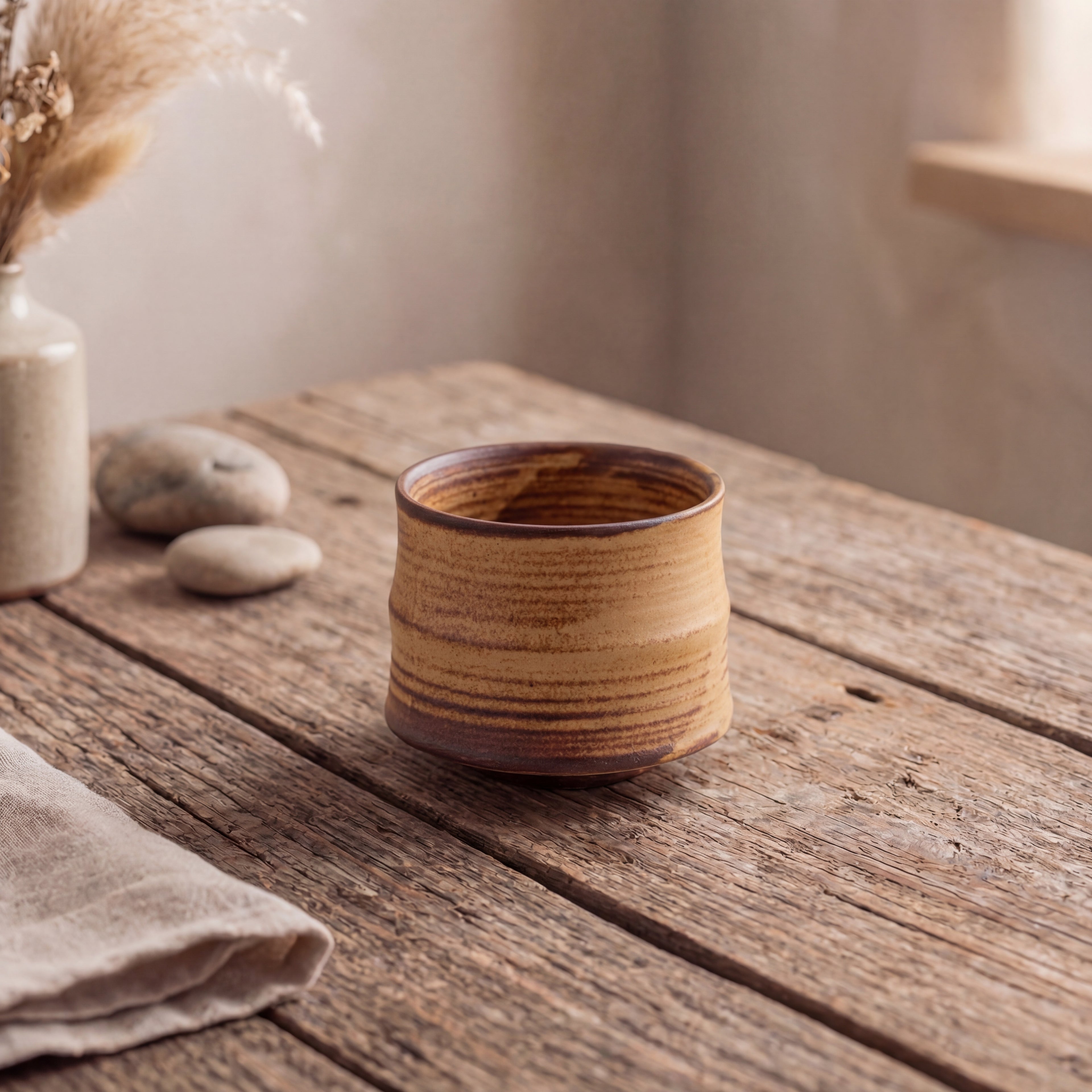 Rustic Kiln-Glazed Ceramic Tea Cup – 200ml