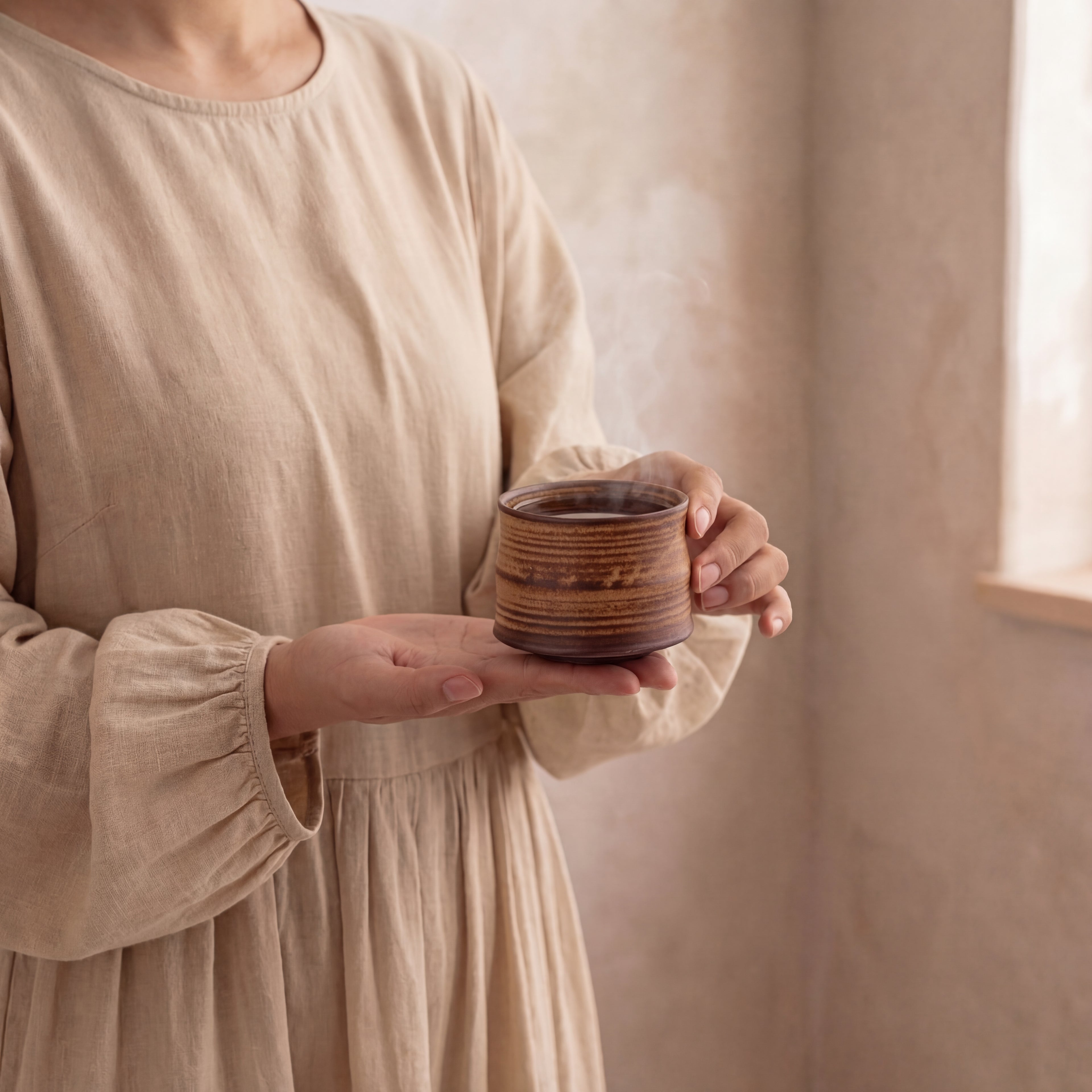 Rustic Kiln-Glazed Ceramic Tea Cup – 200ml