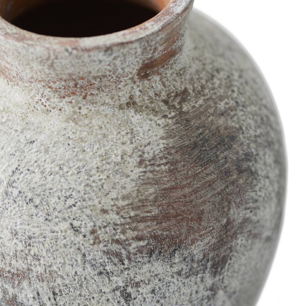 Rounded Wabi-Sabi Ceramic Vase – 15.5cm