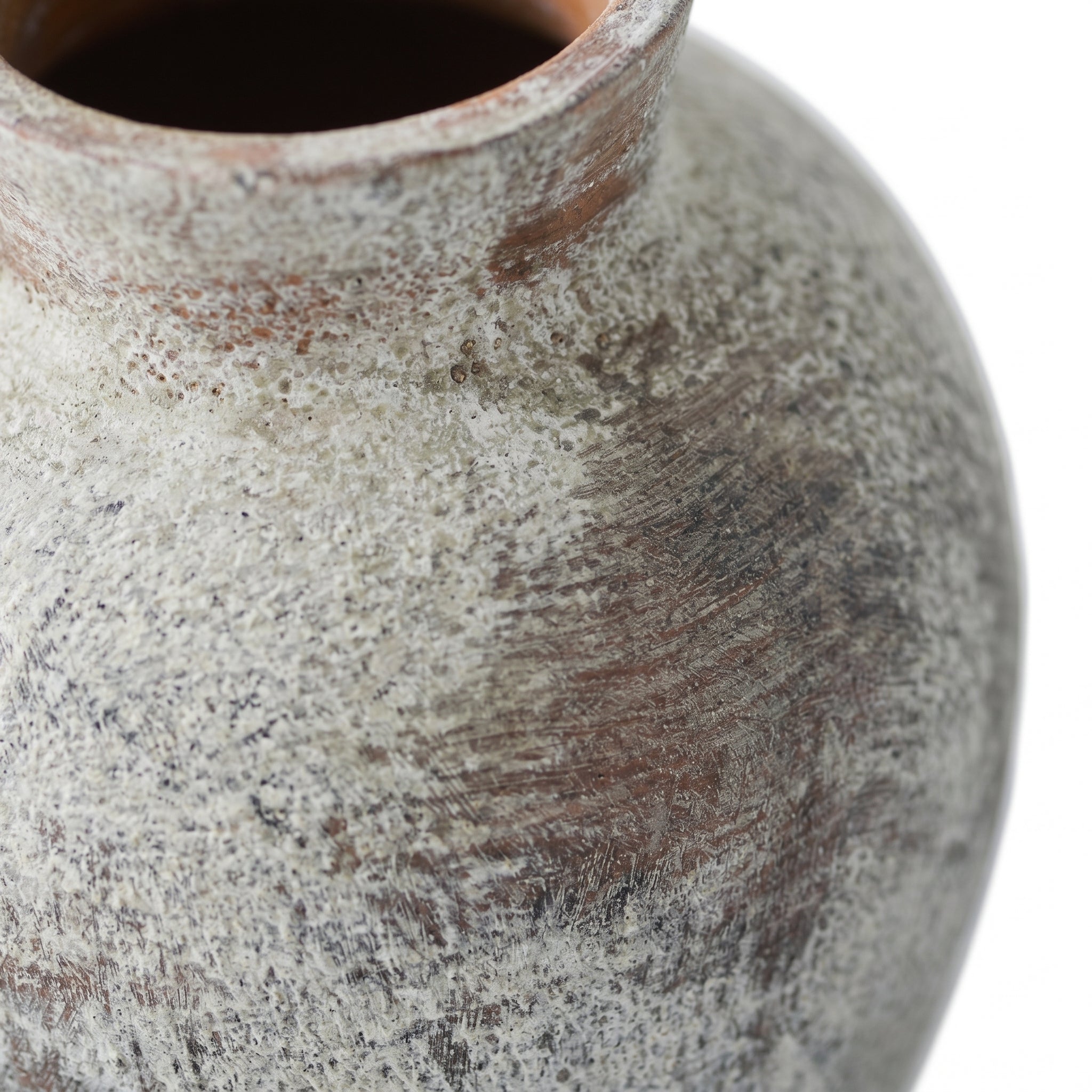 Rounded Wabi-Sabi Ceramic Vase – 15.5cm