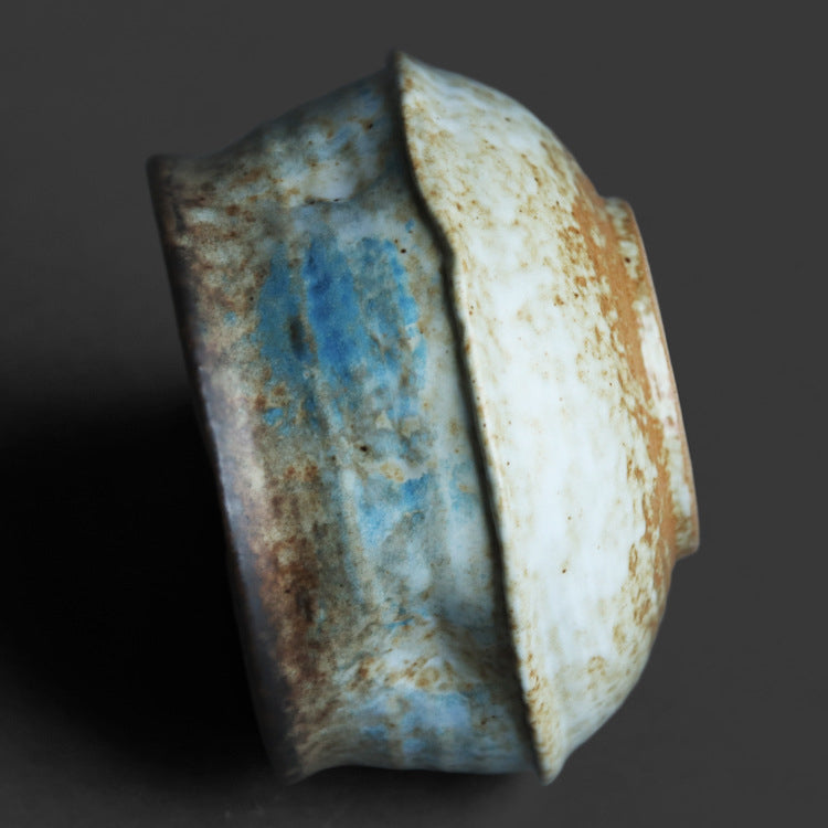 Rustic Blue Rope Handle Ceramic Coffee Cup – 230ml