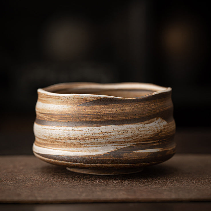 Wave Rim Ceramic Matcha Bowl – 600ml